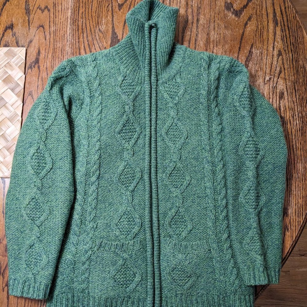 Carraigdonn Kids' Irish Wool Zip cardigan sweater